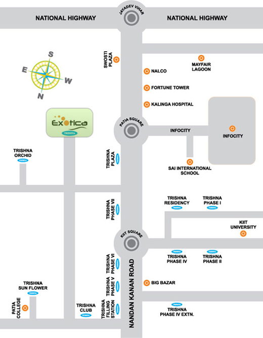 Exotica Location Map