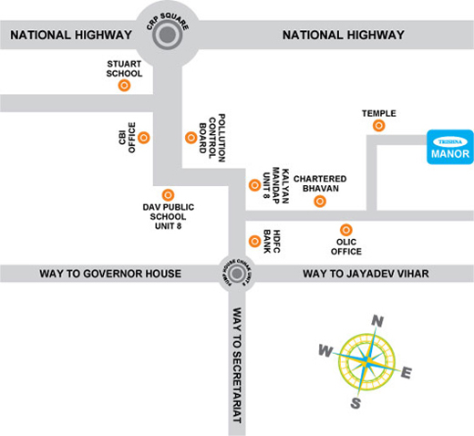 Trishna Manor Location Map