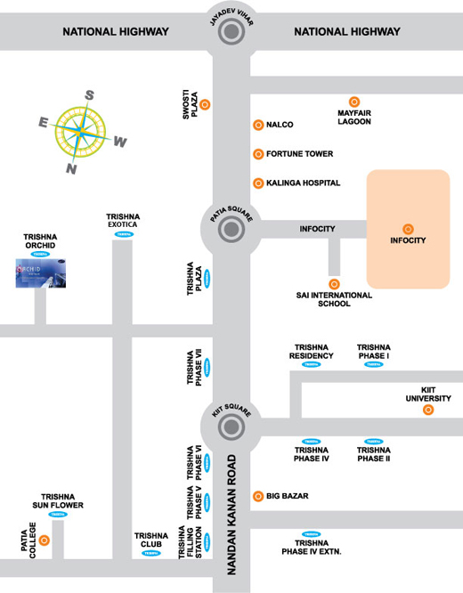 Trishna Orchid Location Map